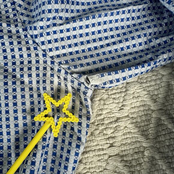 Robert Graham Mens Large Blue Button Up Modern Americana Geometric Long Sleeve - Picture 7 of 8